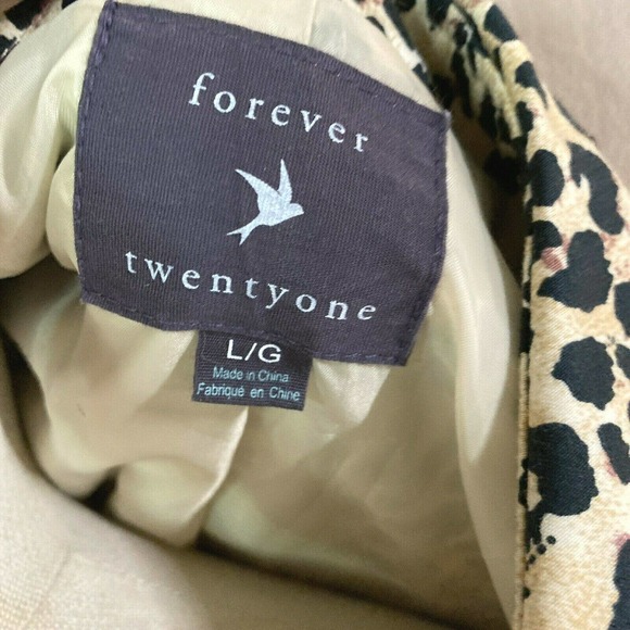 Animal Print Trench Coat Double Breasted Coat Leopard Print by Forever 21 - Picture 7 of 11